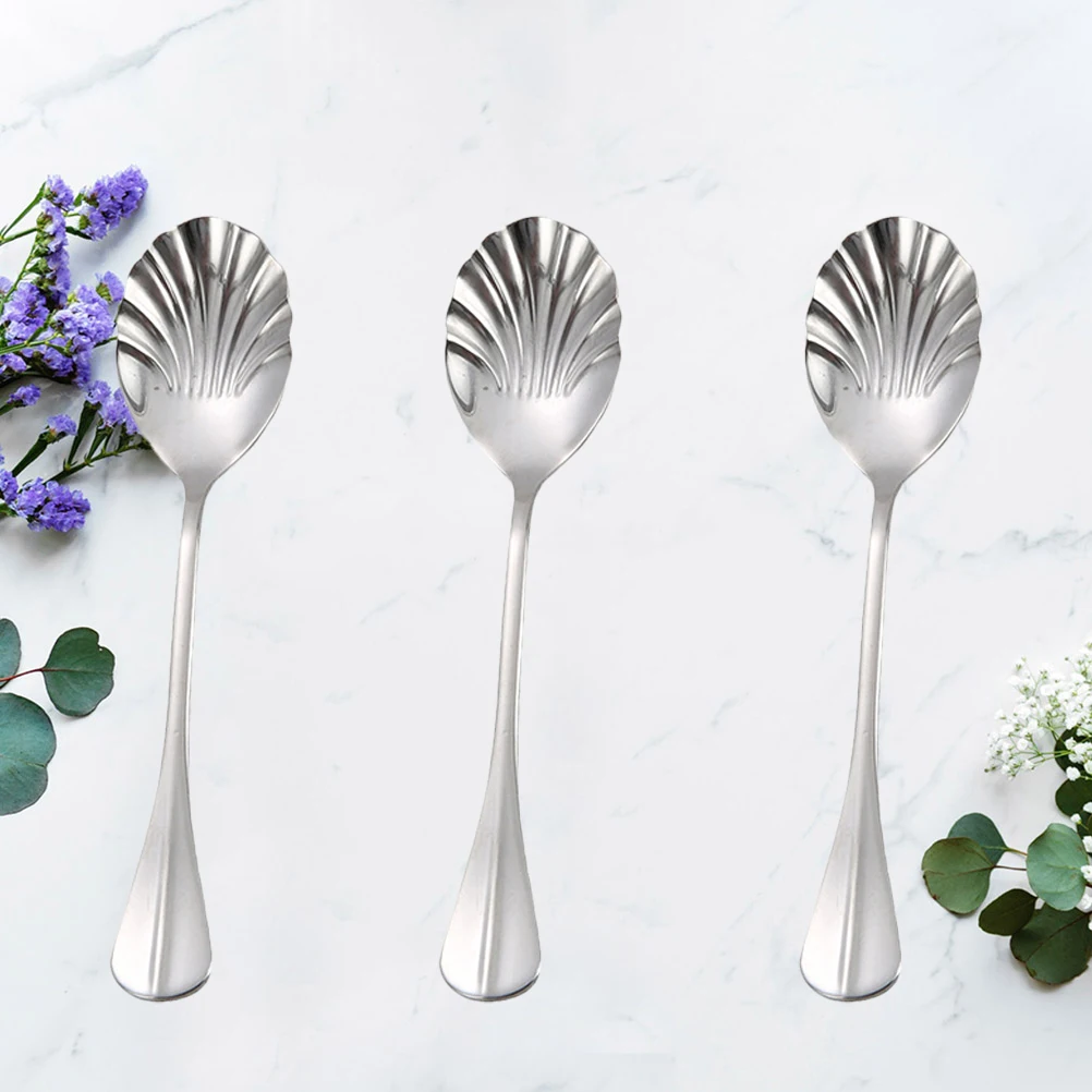 

3 pcs Spoon Long Handle Stainless Steel Mixing Spoon for Coffee Drinks Polished Dessert Bar Kitchen Tool