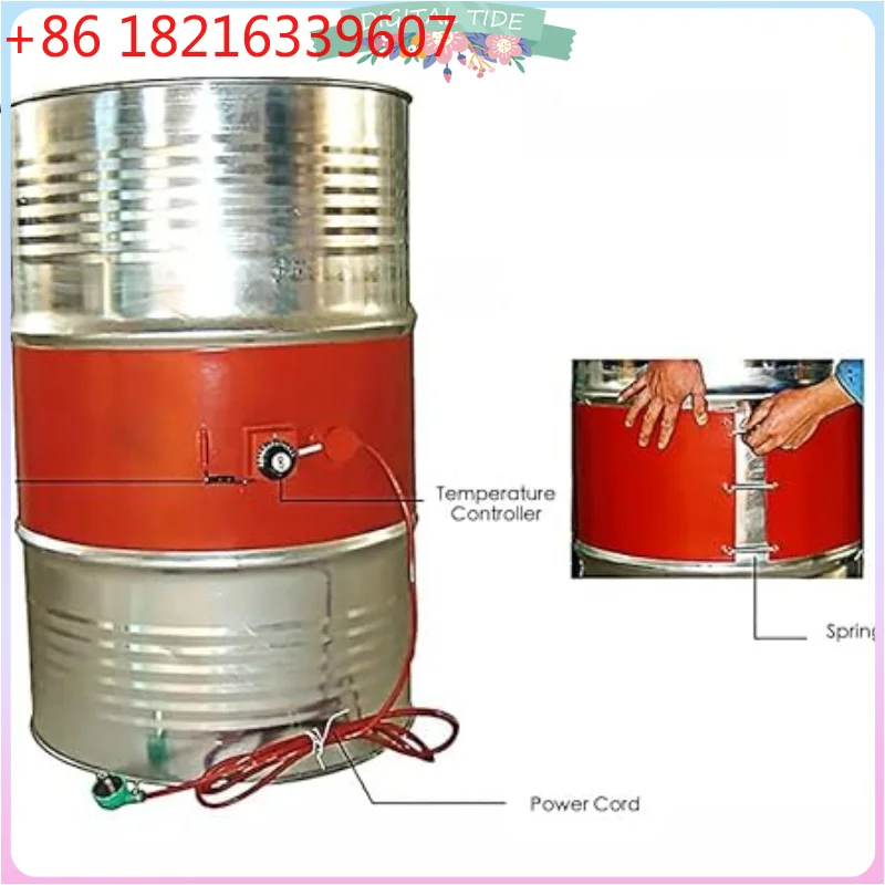YAO Metal Drum Heater 55 Gal Barrel Band Heater  with Adjustable Thermostat Heavy Duty Silicone Rubber Grease Keg Honey Pail Hea