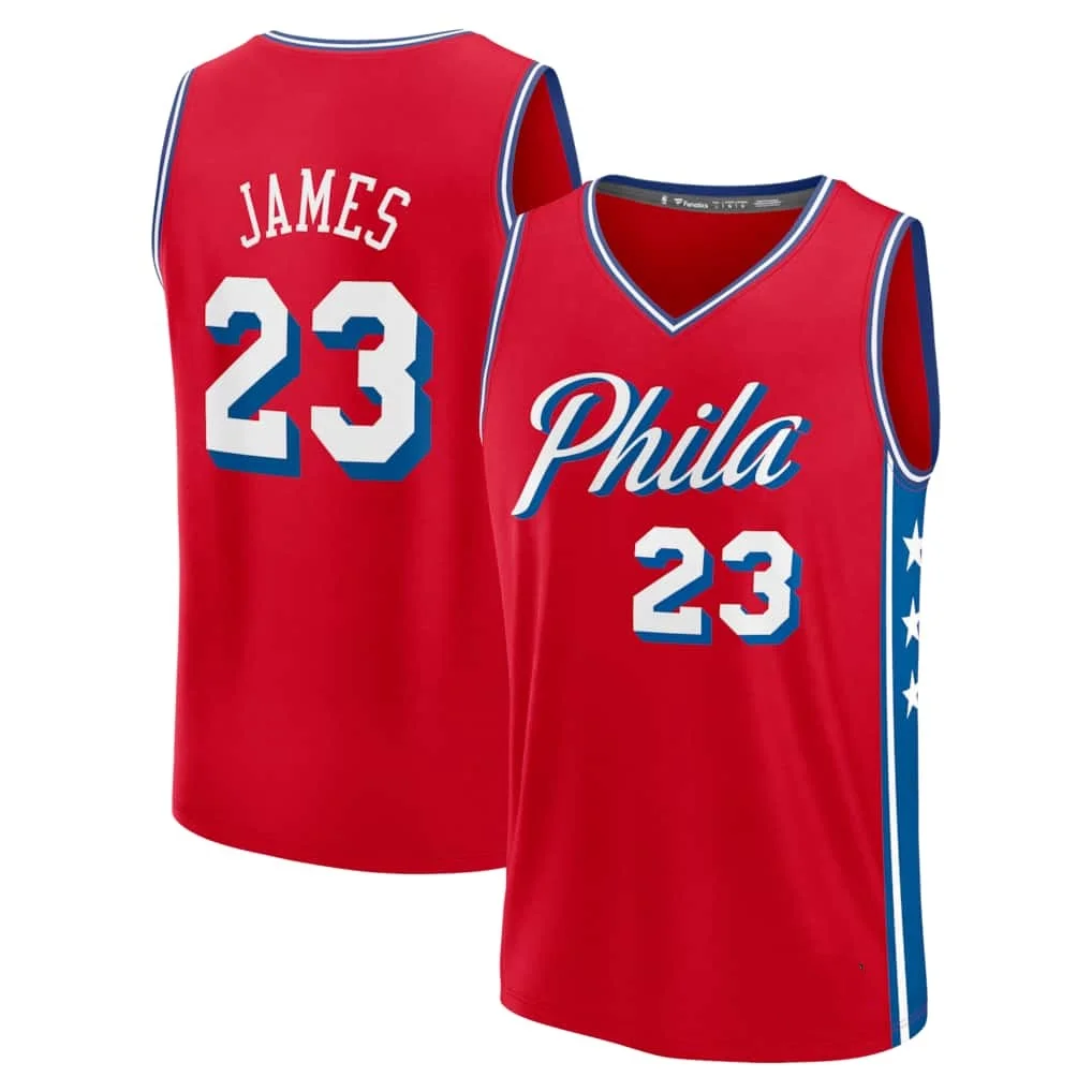 26-27 Herren Philadelphia James Fanatics Royal Fast Break Basketballtrikot Sommer Herren Damen Atmungsaktives Schnelltrocknendes Trikot – Detail 7