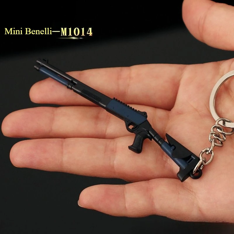 Llavero con Modelo de Pistola PUBG Mini, Modelo Benelli M1014, Adorno de Aleación, Accesorio