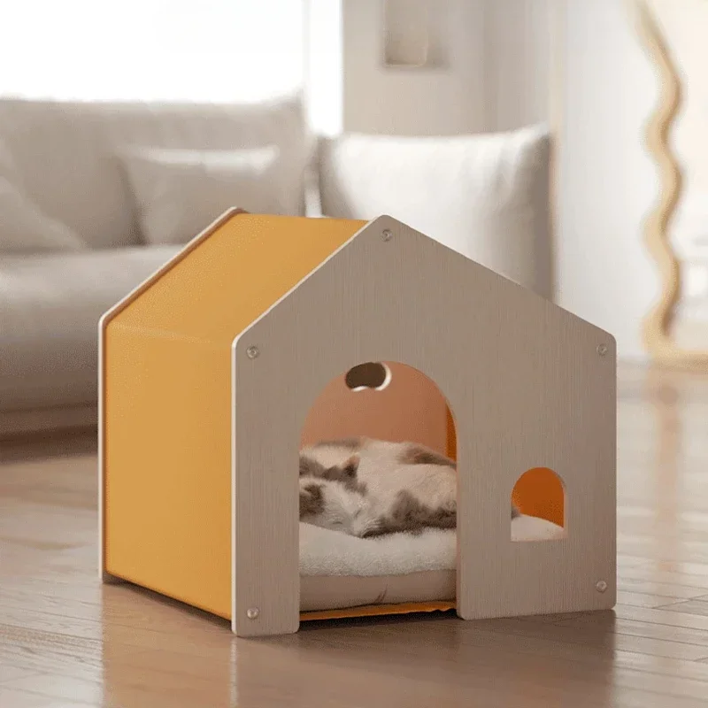 

Tiny Prefab House Dog Crate Camping Furniture Wood Beds Villa Dog Crate Live Home Modular Niche Pour Chien Pet Products
