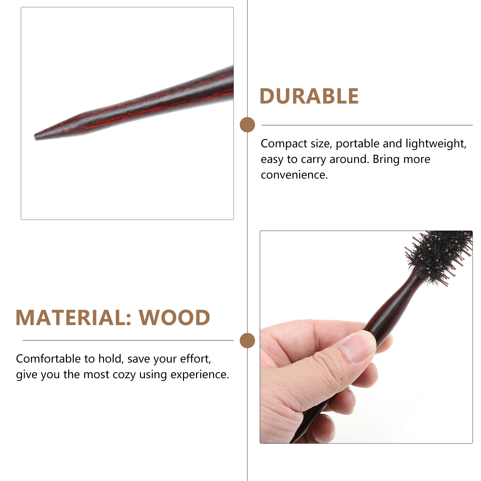 

Bristles Hairbrush Ergonomic Handle Detangling Styling Salon Round Brush for Straightening Curling Normal Thick Hair