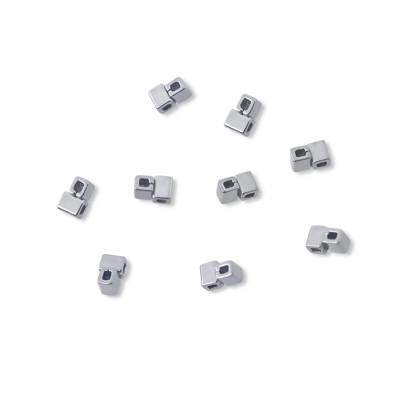10pcs/bag Dental Orthodontic Crimpable Hook Double Cross Tubes Mini Stops Long Short Type Dental Lingual Buttons on Archwires