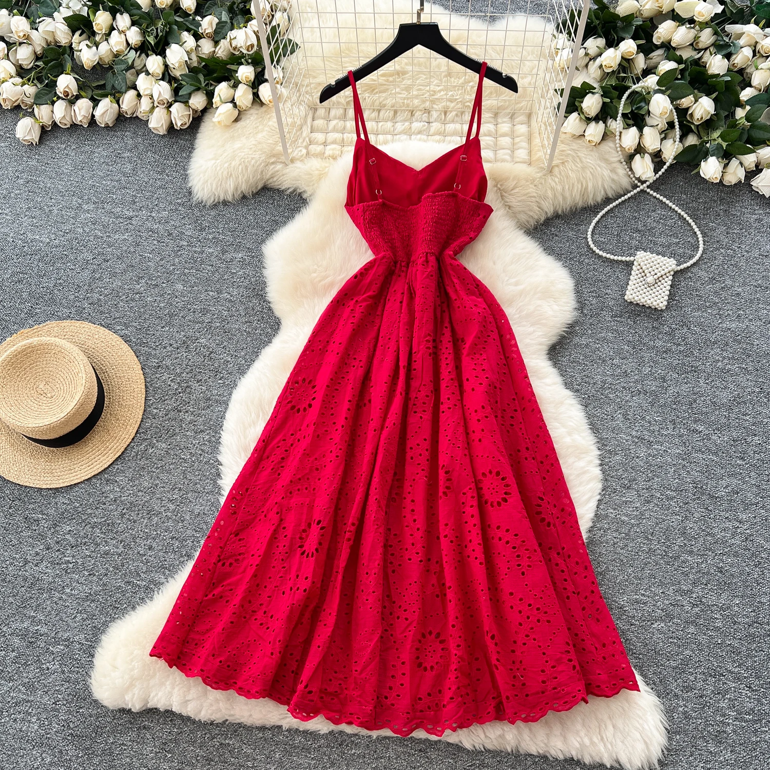 Chic Sexy sleeveless Fairy A-line Summer  Women Boho Sundress  women clothing Long dress