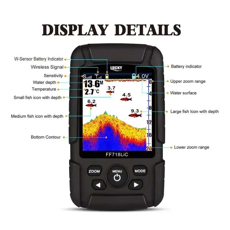 Fish finder wireless color screen sonar fish school detector outdoor products fishing gear wholesale fish finder