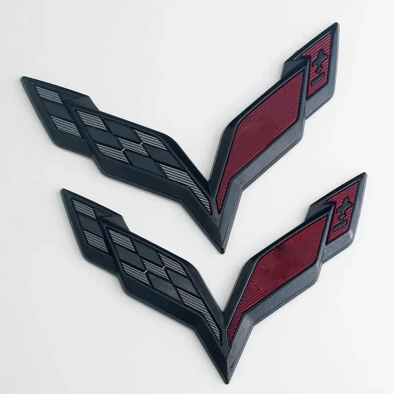 2pcs Corvette Hood For Chevrolet Sticker Black Red Chevrolet Trunk Sticker Car Emblem Hood Sticker For Chevrolet Corvette