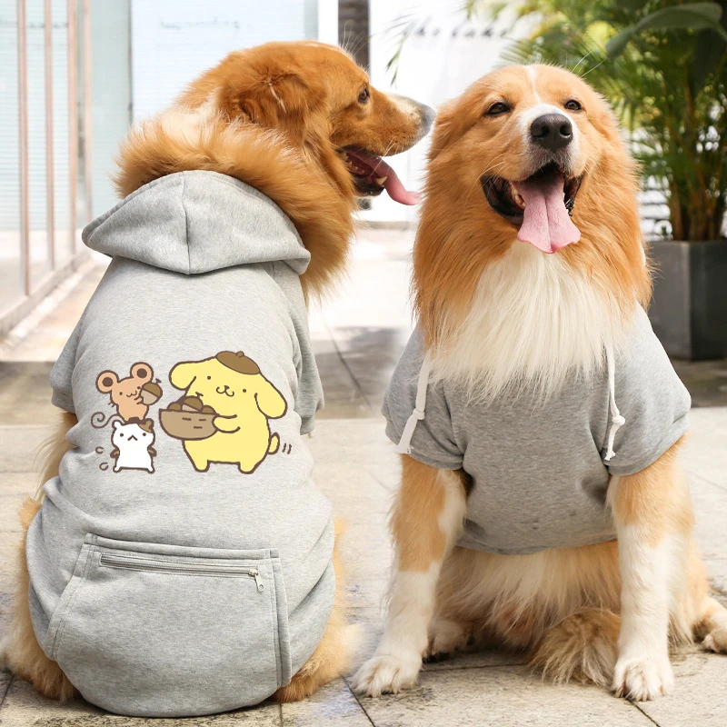 Kawaii Sanrio Dogs Cats Pocket Sweatshirt Hello Kittys Accessories Cute Anime Fall and Winter Pet Clothes Toys for Girls Gift