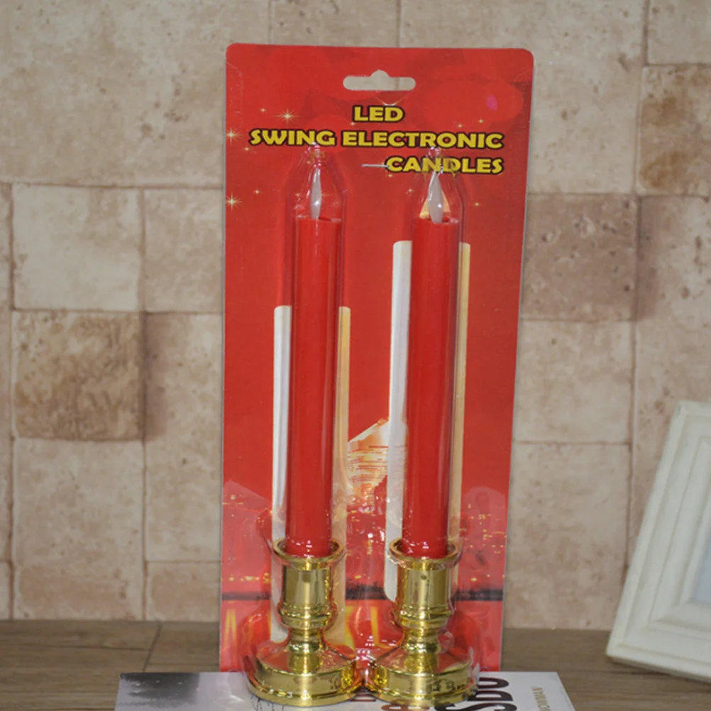 1 زوج LED الإلكترونية ضوء سوينغ محاكاة مصباح كهربائي قضيب طويل الذهبي أسفل نمط أحمر توفير الطاقة #1