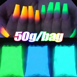 50G Halloween Luminous Phosphor Nail Glitter Powder Glow-In -Dark Epoxy Resin Nail Powder Long-Lasting Luminous Nail Dust FD#48