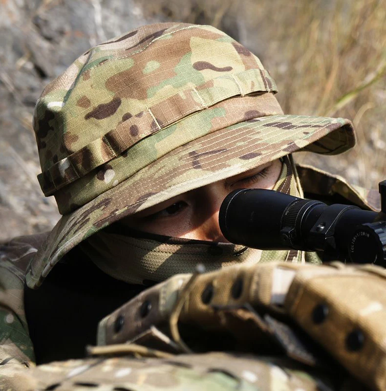 Camouflage Boonie Hut Breite Krempe Männer Frauen Sonnenhut Outdoor Wandern Angeln Jagd Sport Caps Faltbare Weiche Hut – Detail 1