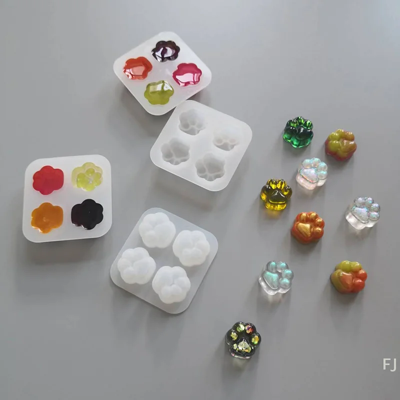 

[YU] Мини-форма в форме кошачьих лап, эпоксидная форма, зеркальная и матовая отделка, поверхность, среднее сердце, кошачий след, силиконовая форма для литья из смолы