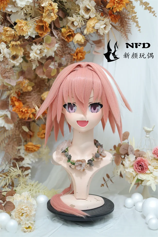 Astolfo-女性用樹脂マスク,完全に柔らかい頭,胸,コスプレ用,kig