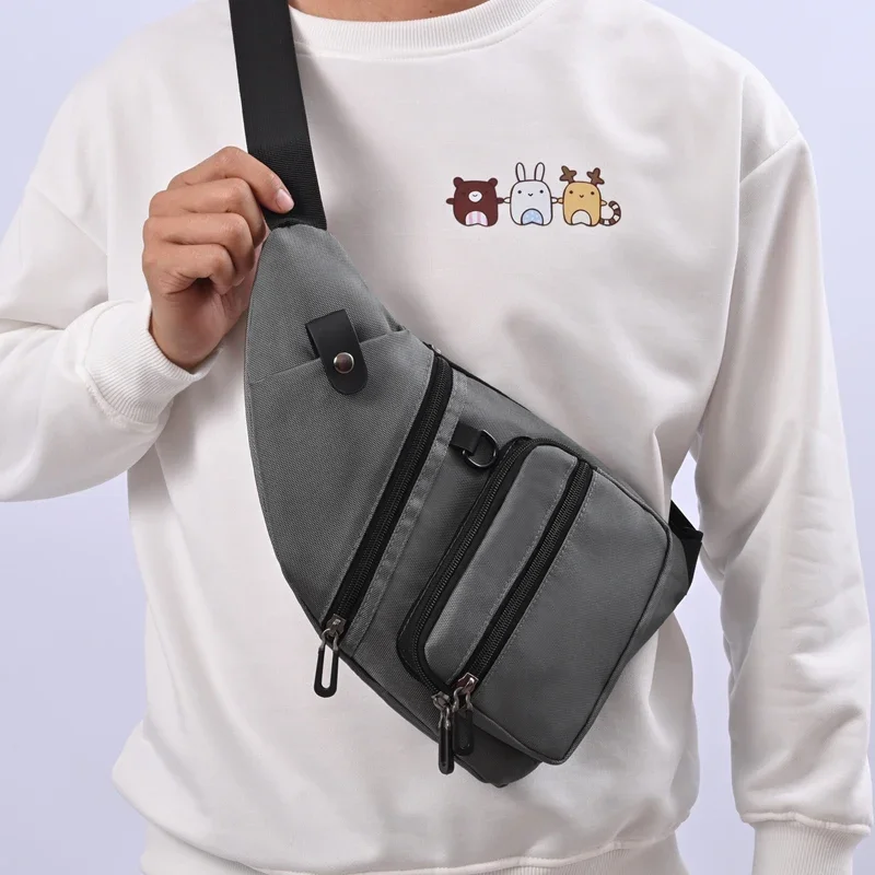 

2025 New Fashion Trend Men Adjustable Straps Business Oxford Cloth Chest Bags Crossbody With Large Pockets Handbags For Working
