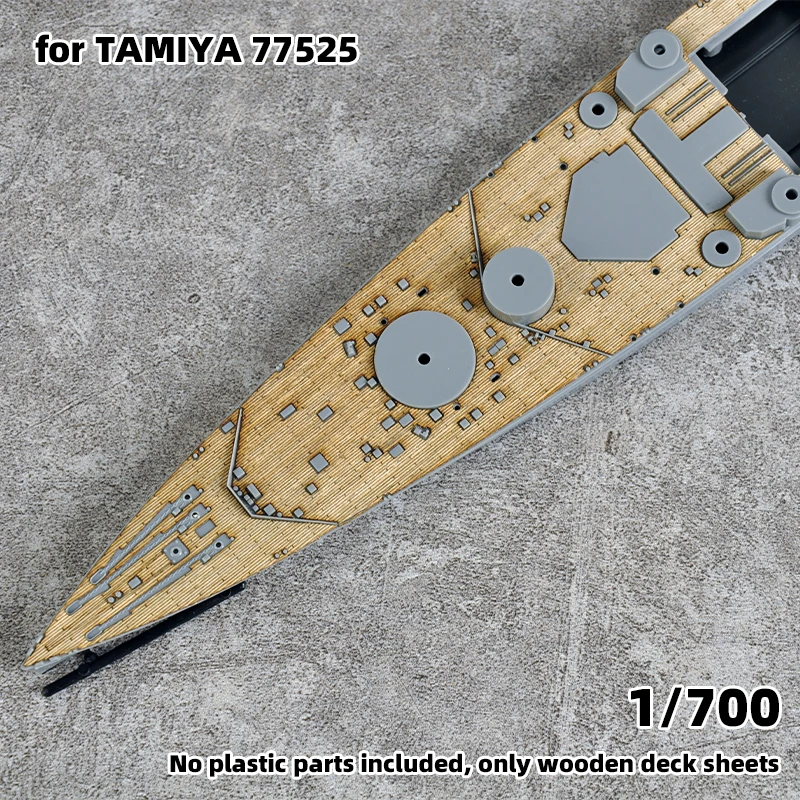 Modellbauteile, lasergeschnittene Holzdeckplatte mit selbstklebender Ankerkette für Tamiya 78010 77525 HMS King George V 1/350 1/700 – Detail 3
