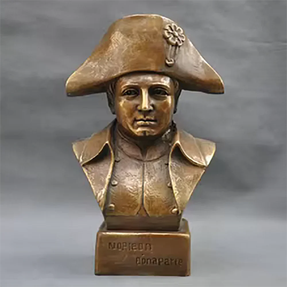 12'' France Hero Warrior Soldier Emperor Napoleon Bonaparte Bust Bronze Statue