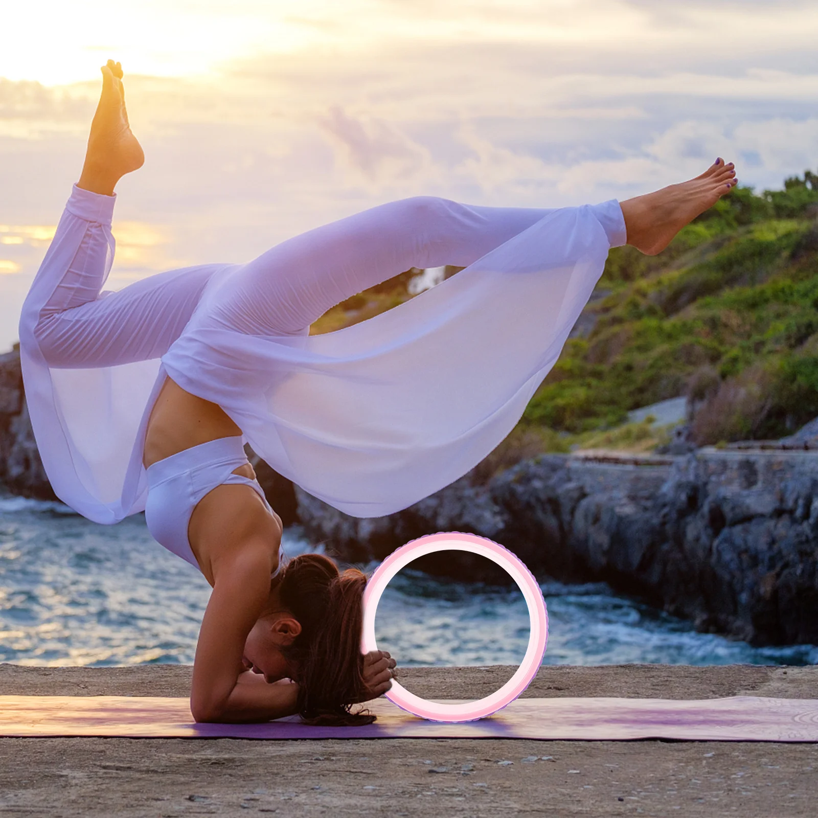 

1pc Wheel Backbend Massage Circle Roller For Yoga Training Fitness Pilates Back Bend Support Plastic Yoga Assist Tool