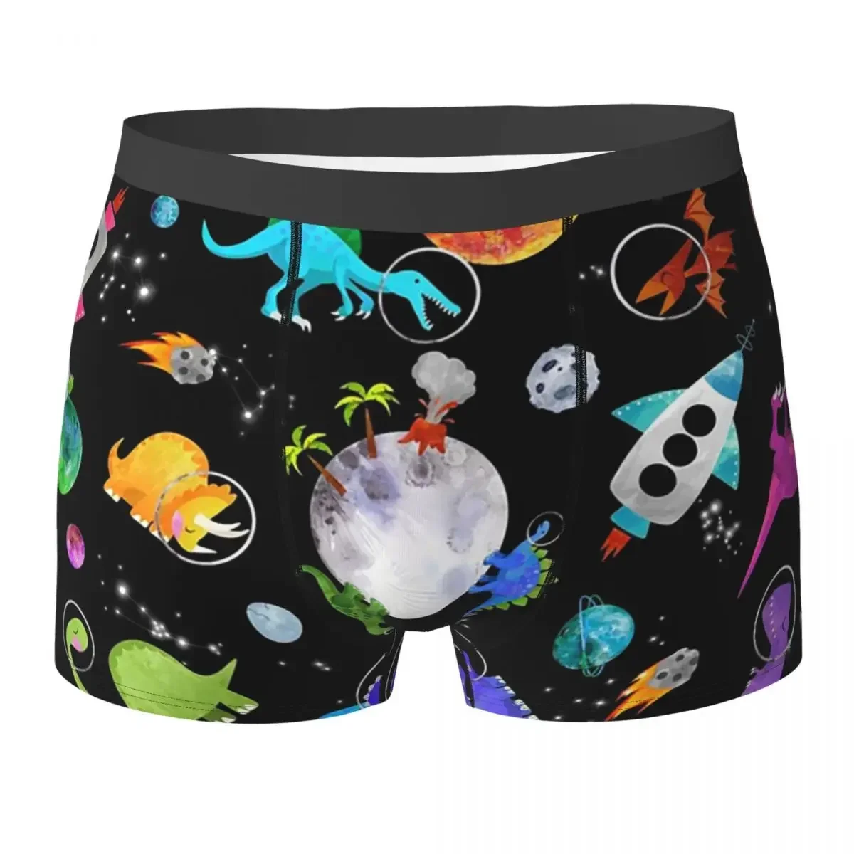 Boxer Underpants Shorts Dinosaur Astronauts In Outer Space Panties Men Comfortable Underwear for Homme Man Boyfriend Gifts