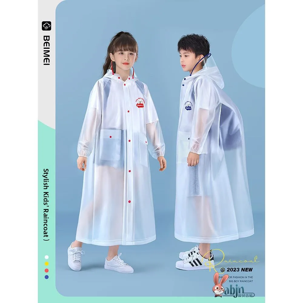 

Long Children's Raincoat Primary And Secondary School Students Backpack Raincoat Boys And Girls Kindergarten Full Body Waterp...