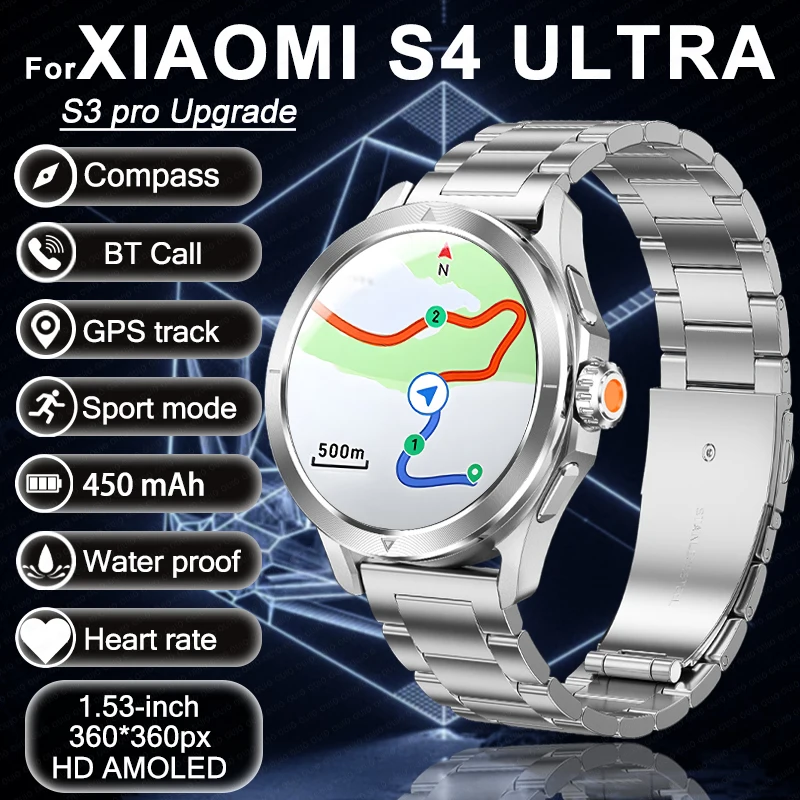 

New For Xiaomi Watch S4 Sport Version SmartWatch Men Women AMOLED HD Heart Rate Compass IP68 Waterproof GPS Tracking Smartwatch