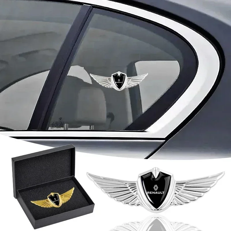 

Car Styling 3D Chrome Metal Corporation Emblem Car Body Wings Stickers Accessories For Renault koleos duster megane 2 logan clio