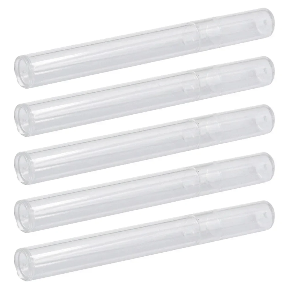 5PCS Tweezers Storage Case PC Plastic Transparent Cylinder Pen Box Transparent Acrylic Tweezer Storage Case