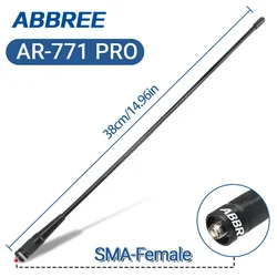 ABBREE AR-771 PRO SMA-Female Dual Band High Gain Antenna For Baofeng UV-5R UV-21 PRO Quansheng UV K5 (8) Walkie Talkie Radio