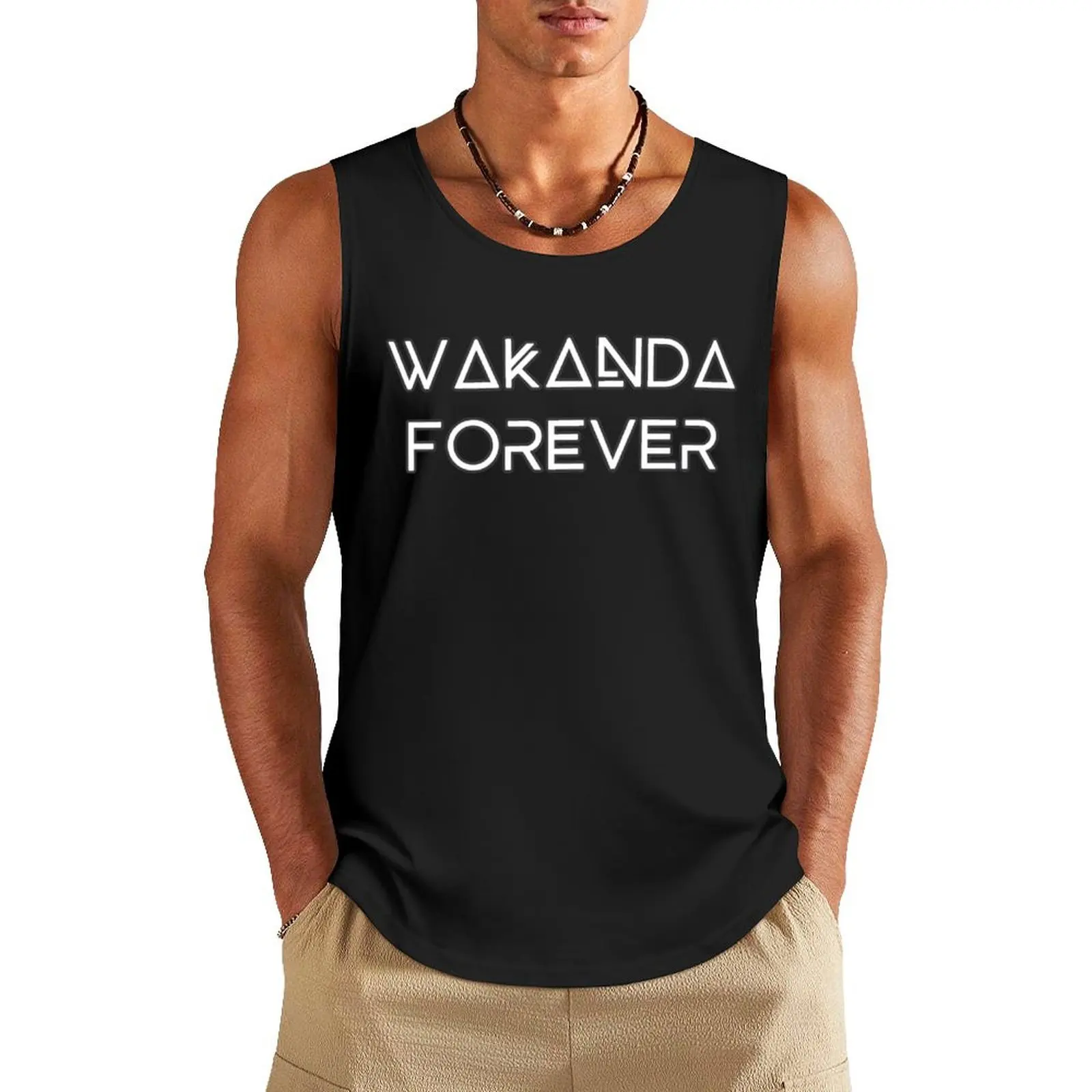 Топ без рукавов с аниме WAKANDA FOREVER