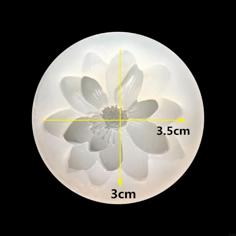 K3KD Silicone mặt dây khuôn cho nhựa acrylic dụng cụ đồ trang sức bằng hoa mặt dây đeo bằng nhựa đúc đúc