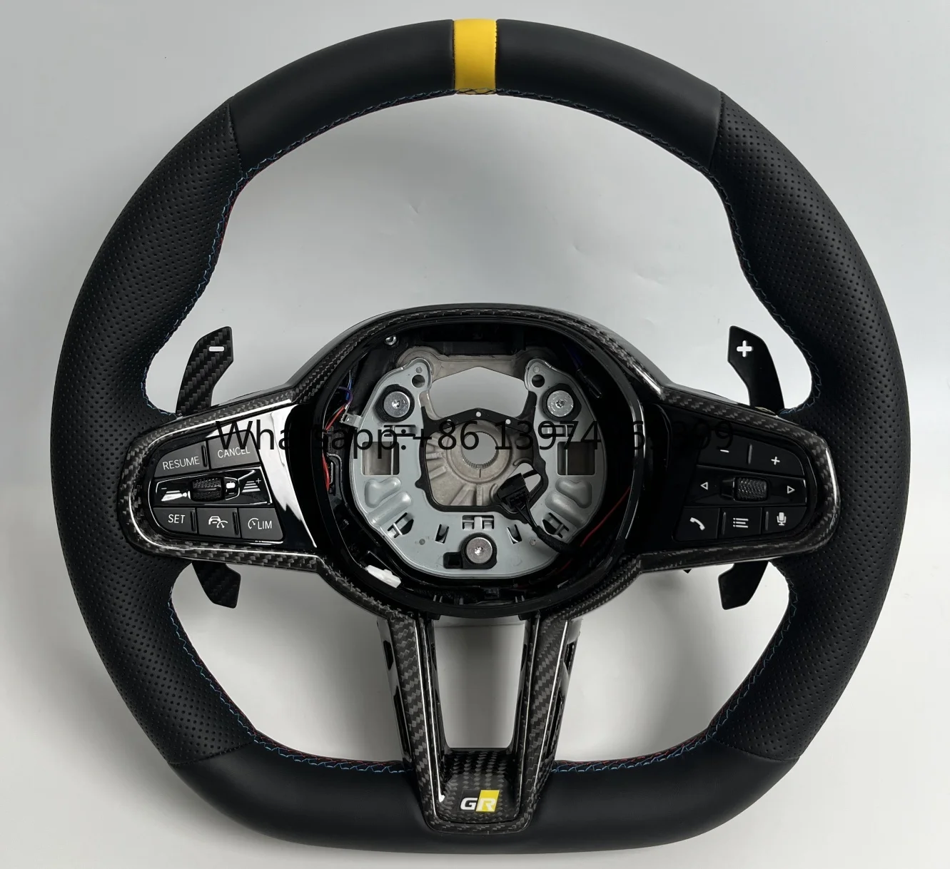 Customized Carbon Fiber Steering Wheel for Toyota GR Supra A90 A91 2020-2024 Perforated Leather Racing Wheel