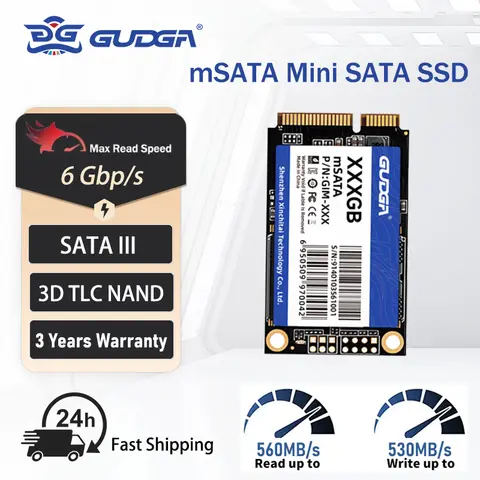 GUDGA mSATA Mini SATA SSD 512GB 128GB 256GB 1TB 2TB SATAIII 6Gbps Internal Solid State Hard Drive MSata For ETH Laptop Computer