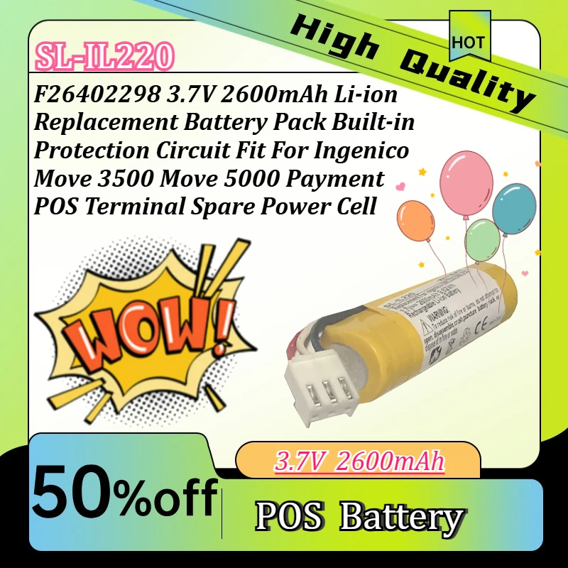 F26402298 Battery Pack Built-in Protection Circuit Fit For Ingenico Move 3500 Move 5000 Payment POS Terminal Spare Power Cell