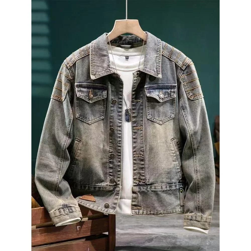 

Мужская джинсовая куртка Sli ранней осени, новинка 2025, модная мотоциклетная одежда, высококачественная сенсорная модная городская одежда