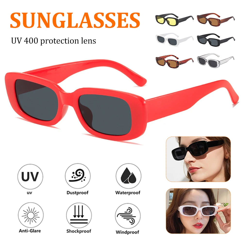 2024 New Fashion Summer Vintage Small Square Frame Cycling Sunglasses For Women Retro Rectangle Sun Glasses Eyewear For Women