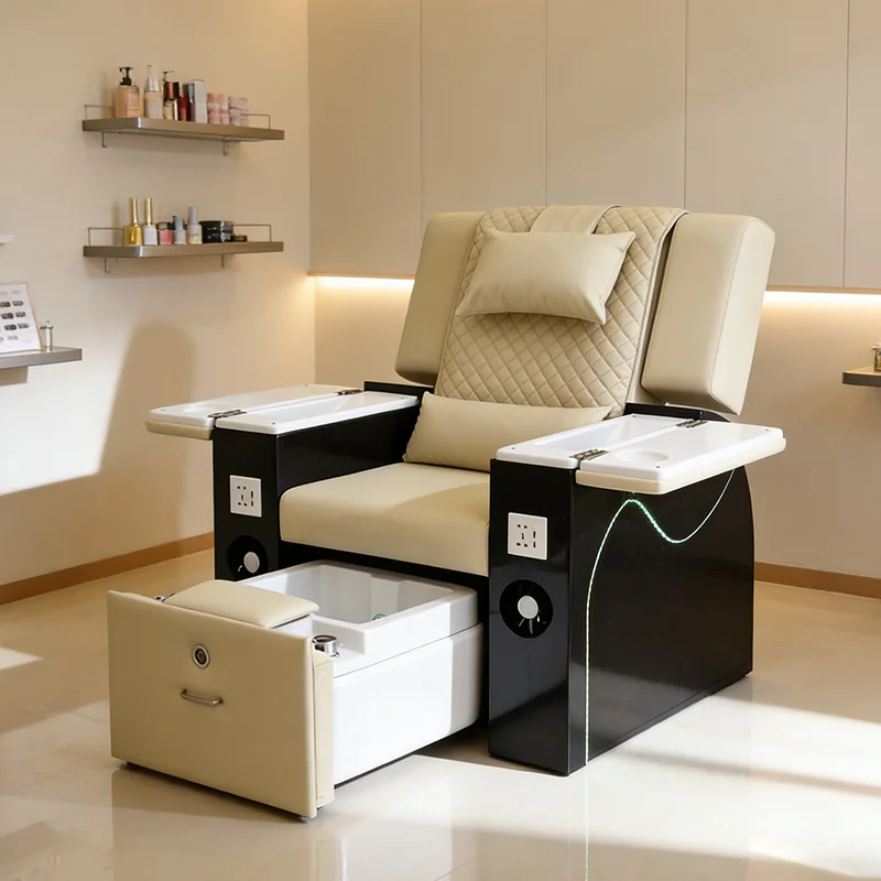 Hot Sale Nail Salon Equipment Reclining Foot Spa Manicure Chair Luxury Modern Beauty Shop Electric Massage Pedicure Chair