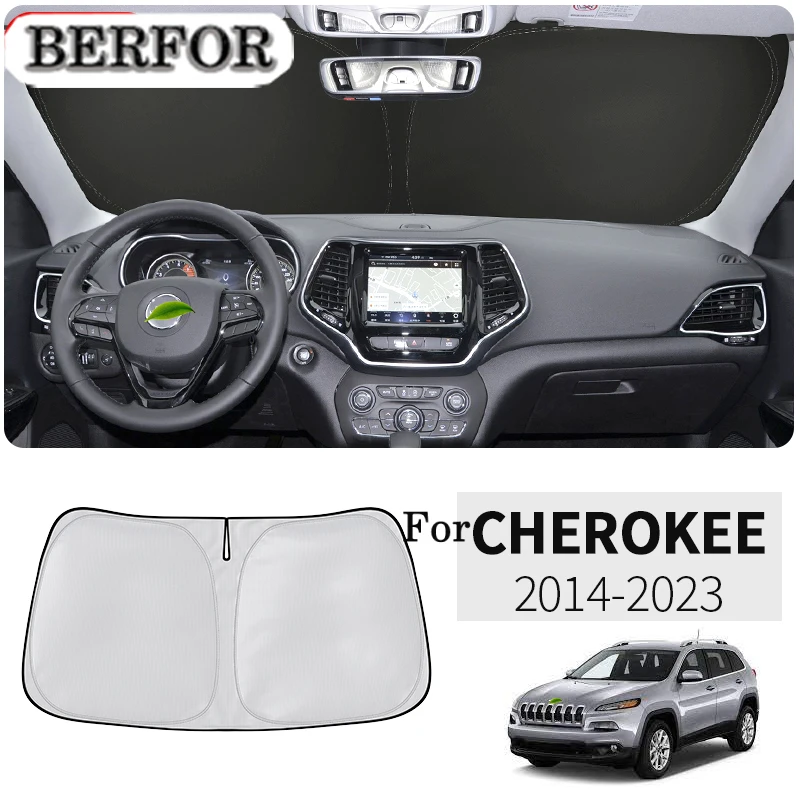 For Jeep Cherokee KL 2014-2023 Car Nano-Insulat Windshield Sunshade Front Window Sun Shade Visor Auto Interior Accessories