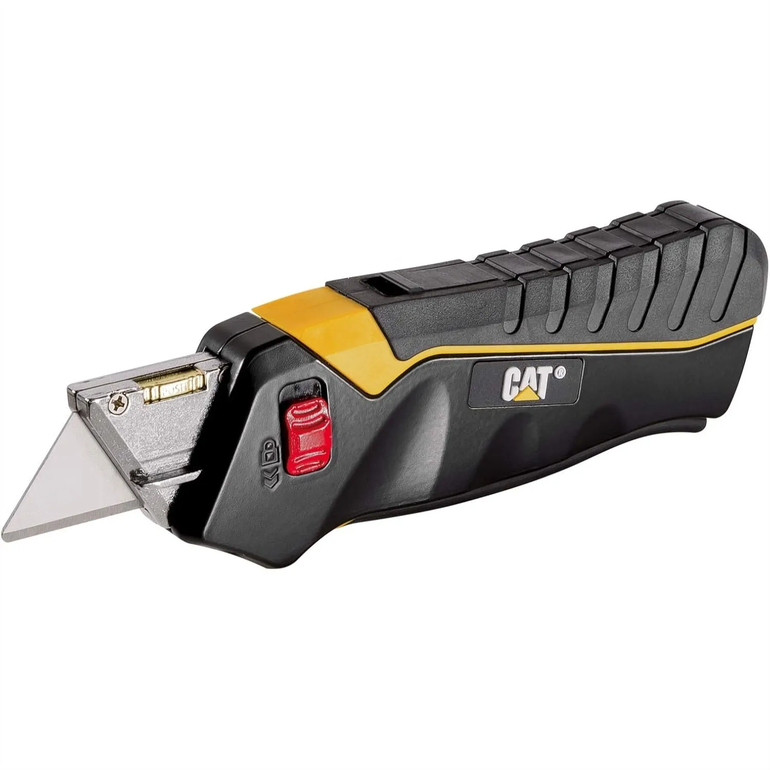 

Self Retracting Safety Utility Knife Box Cutter With Squeeze Handle, Lock Open Switch, Ergo Handle And 3 Safety Tip Blades