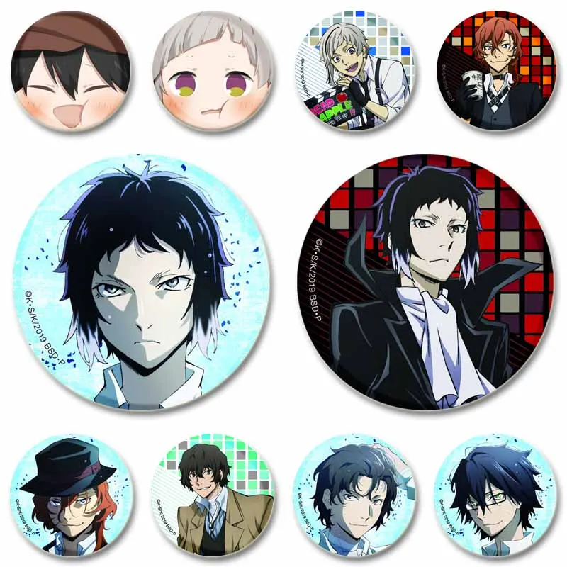 

Anime Bungou Stray Dogs Badges on Backpack Dazai Chuuya Icon Enamel Pins Handmade Button Brooches for Clothes Decor DIY Gifts