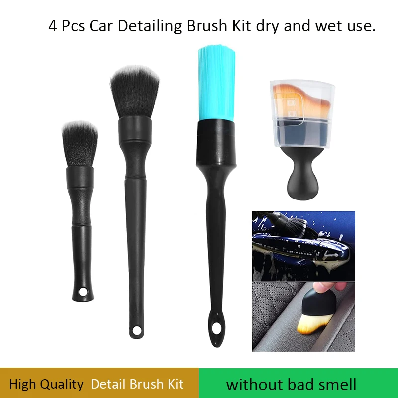 

4 Pcs Car Detailing Brush Kit No Scratch for Removing Dust and Automotive Dashboard,Engine,Air Vent,Wheel Nut,Seat,Dashboard