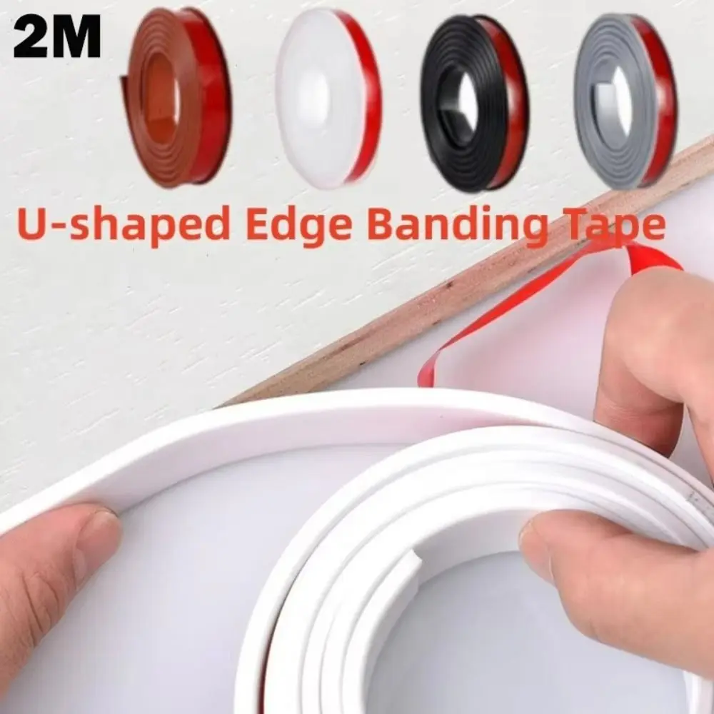 

New U-shaped Edge Banding Tape TPE Rubber 2M Edge Protector Self-Adhesive Closet Decoration Tape