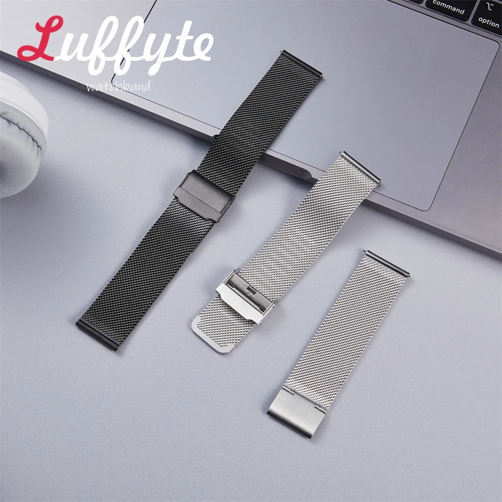 Männer Frauen Quick Release Business Armband 20mm 22mm Einstellbare Edelstahl Mesh Armband Uhr Zubehör
