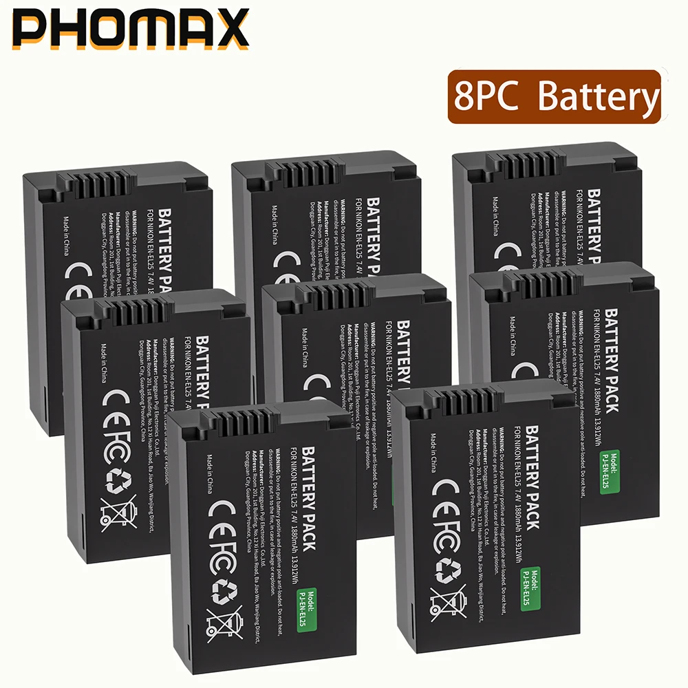 PHOMAX EN-EL25 EN-EL25a ENEL25 7.4V 1880mAh Akumulator litowo-jonowy do aparatów cyfrowych bezlusterkowych Nikon Z50 Z30 ZFC — zdjęcie produktu 6