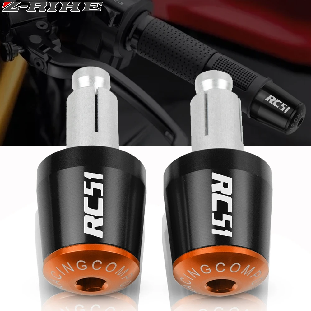 

RC 51 Motorcycle Accessories 7/8" 22MM Handlebar Hand Grips Handle Bar End Cap For Honda RC51 RC-51 2000 2001 2002 2003-2006