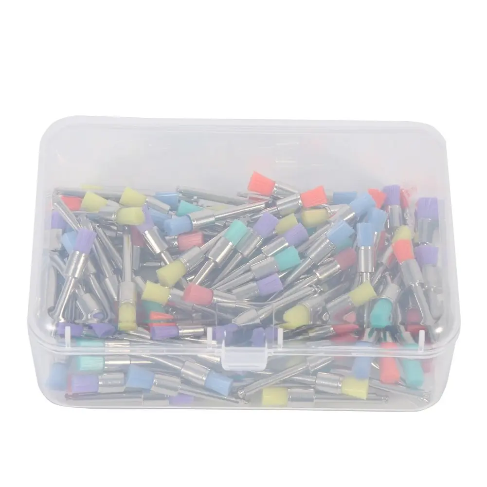 100 Pieces Colorful Dental Polishing Brush Dental Polishing Brush Flat Polisher Dental Laboratory Materials