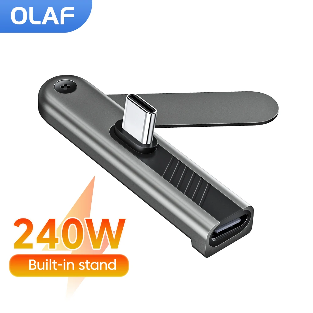 PD 240W Type C Bracket Adapter Fast Charging Type-C Male to USB C Female Adapter For iPhone 17 16 15 Samsung USB C OTG Adapter