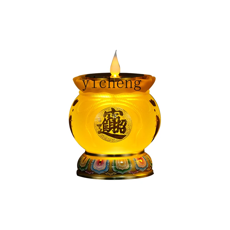 TWR glazed Buddha front supply lamp household Bodhisattva Guanyin simulation battery plug-in