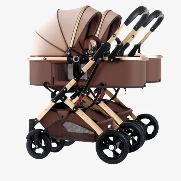 Fotografia 7: Carrinho de bebê Babyfond 3 em 1 com assento elevado, carrinho multifuncional com alcofa e assento de carro para recém-nascidos