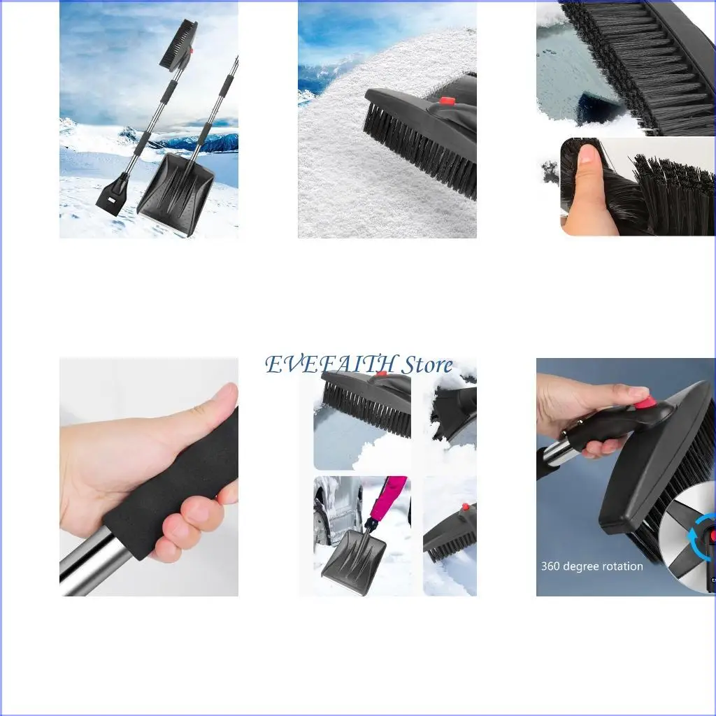 

124B 3-в-1 снежная лопата снегопадка складной стеклянный стеклянный стеклян