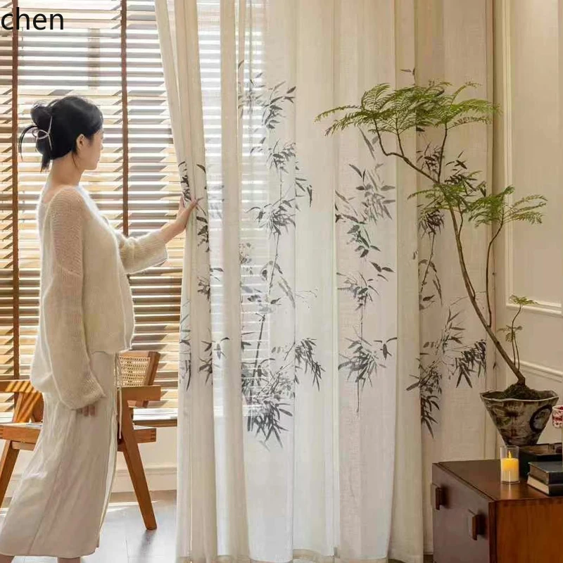 

ZML Custom Curtain Sheer Curtain Living Room Balcony Insulation Sun Protection Study Room Sheer Curtain