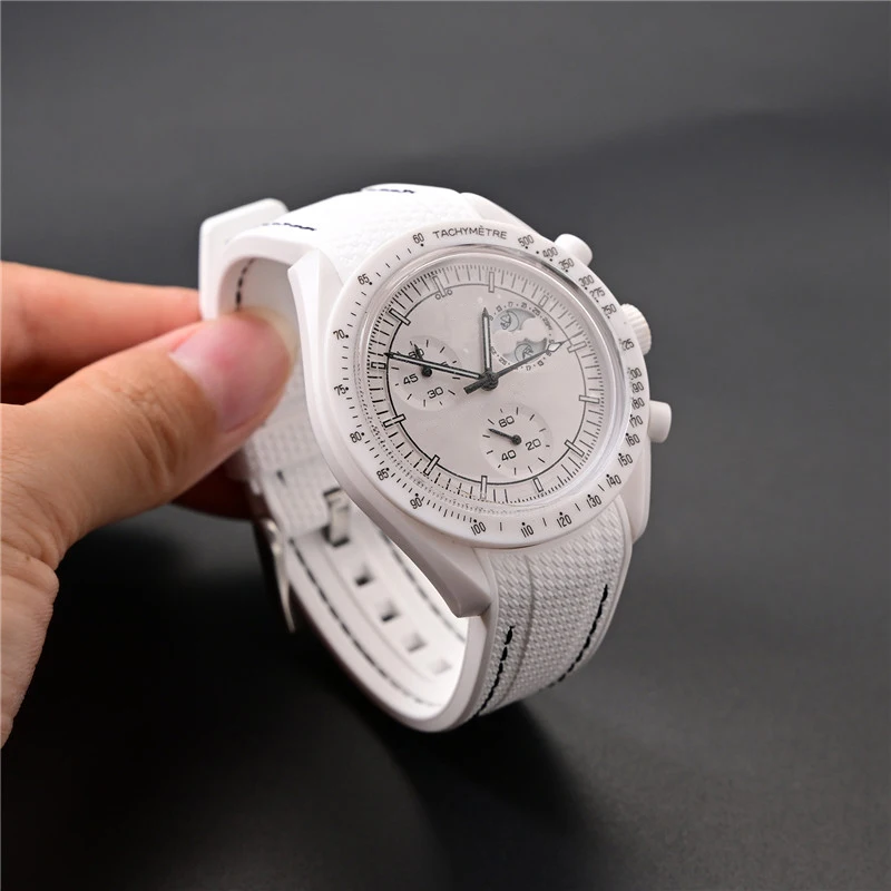 Flüssiges Silikon-Uhrenarmband 20mm für Omega X Swatch MoonSwatch Schnellverschluss Herren Damen Gebogenes Ende Ersatz-Uhrenband Armband – Detail 4