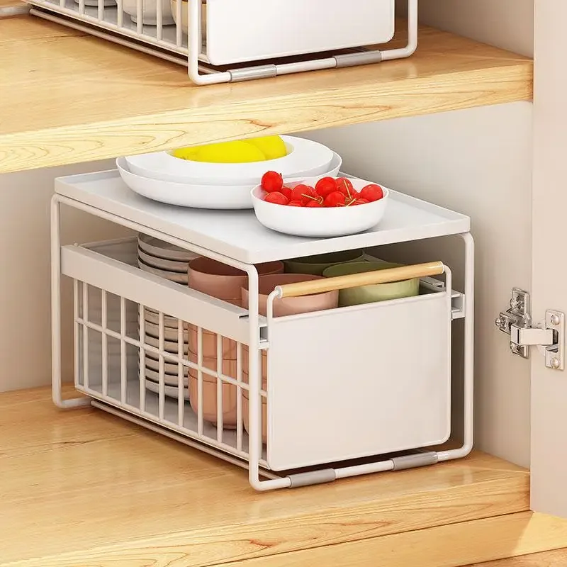 Department store kitchen sink storage rack pull type storage rack condiment dishes multifunctional shelf